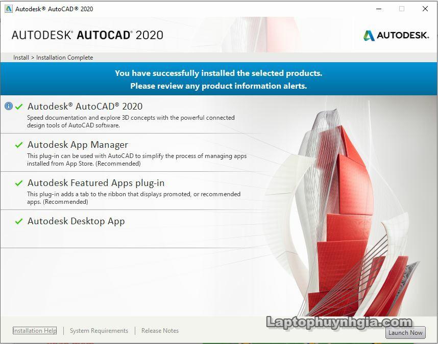 cai-dat-autocad-2020-laptophuynhgia-6 cài đặt xong-autocad2020