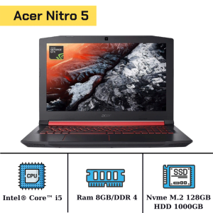 Acer Nitro 5 -I5 7300HQ| RAM 8G| M2 128G| HDD 1T| Nvidia GTX1050| LCD 15.6 FHD IPS 33710