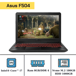 Asus F504 -I7 8750H| Ram 8G| M2 180G| HDD 1T| Nvidia GTX1050| LCD 15.6 FHD IPS 33714