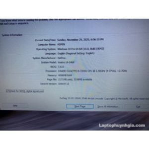Laptop Dell V3468 -I5 7200u| Ram 4G| HDD 1T| Intel UHD 620| Pin 2h| LCD 14