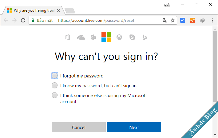 Laptop Cũ Bình Dương - dung Password Reset Tool for Microsoft Live Account