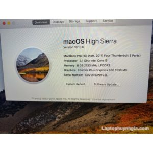 Laptop Macbook Pro 2017 -I5 3.1ghz| Ram 8G| SSD 256G| Intel Iris Plus 650| LCD 13 Retina