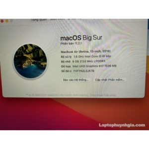 Macbook Air 2018 - Core I5 | Ram 8G| SSD 256G| Pin 7h| LCD 13 Retina