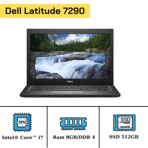 Dell Latidute 7290/I7 8650u( 8cpus)/Ram 8GB/SSD 512GB/Intel Uhd620/LCD 12.5" FHD/Windows 10 33609