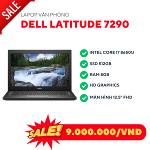 Dell Latitude 7290/I7 8650u( 8cpus)/Ram 8GB/SSD 512GB/Intel Uhd620/LCD 12.5" FHD/Windows 10 40891