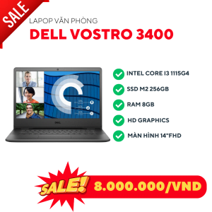 Dell V3400/I3 1115G4/Ram 8GB/SSD M.2 256GB/Intel(R) UHD/LCD 14inh FHD/Windows 10 40845