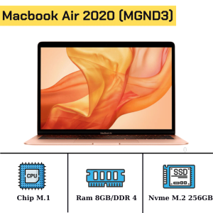 Macbook Air 2020 Chip M.1/Ram 8GB/Nvme M.2 256GB/LCD 13" Retina/MacOS (MGND3) 33637