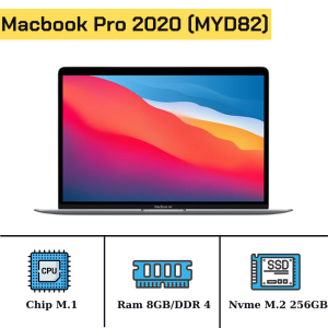 MacbookPro 2020 Chip M.1/Ram 8GB/SSD Nvme M.2 256GB/LCD 13" Retina/MacOS (MYD82) 33639