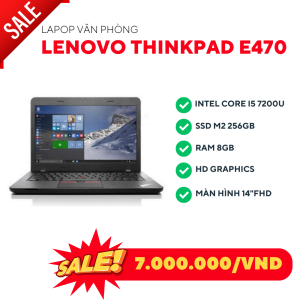 Thinkpad E470/I5 7200u/Ram 8GB/SSD M.2 256GB/Intel(R) uHD520/LCD 14" FHD/Windows 10 40967