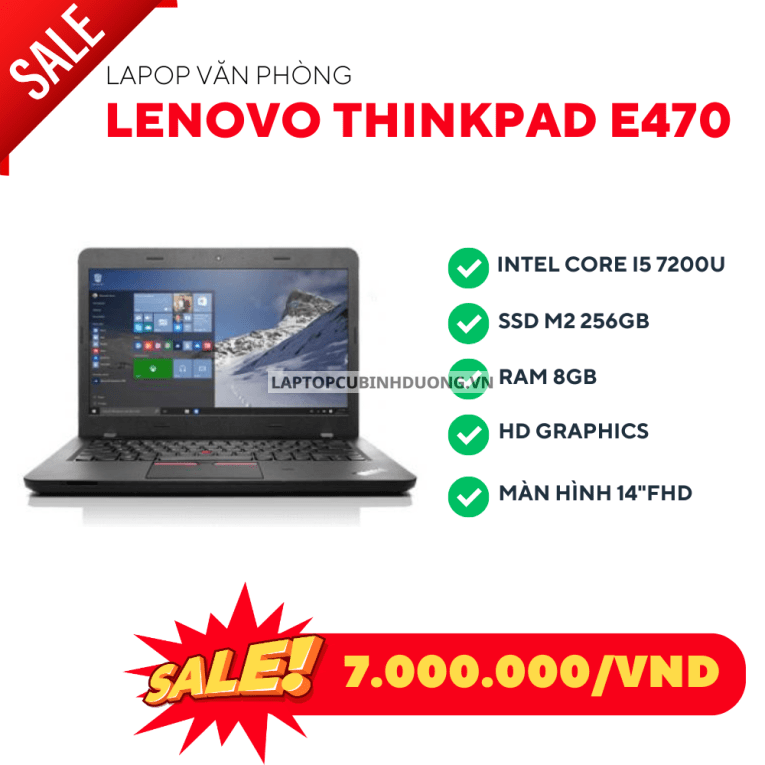 Thinkpad E470 - I5 7200u/8GB/256GB/Win10