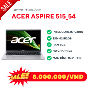 Acer A515 54/I5 10210u/Ram 8GB/Nvme M.2 512GB/Intel uHD/LCD 15.6" FHD/Windows 10 40729