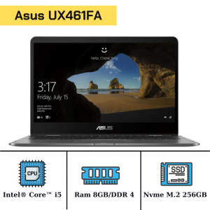 Asus UX461FA/Core(TM) I5 8265u/Ram 8GB/Nvme M.2 256GB/Intel uHD620/LCD 14" Cảm ứng/Windows 10 33802
