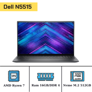 Dell N5515/AMD Ryzen7 5700u ( 16Cpus)/Ram 16GB/Nvme M.2 512GB/AMD Radeon(TM)/LCD 15.6" FHD Cảm ứng/Windows 10 33742