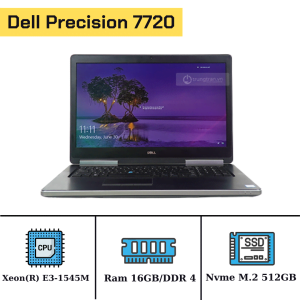 Dell Precision 7720/Xeon(R) E3-1545M/Ram 16GB/SSD Nvme M.2 512GB/Nvidia Quadro P4000( 8G)/LCD 17.3inh FHD/Windows 10 33598