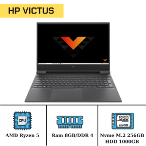 HP VICTUS Gaming/Ryzen5 5600H ( 12CPU )/Ram 8GB/Nvme M.2 256GB/HHD 1TB/Nvidia RTX3050/LCD 15.6" FHD ( 144Hz)/Windows 10 33797
