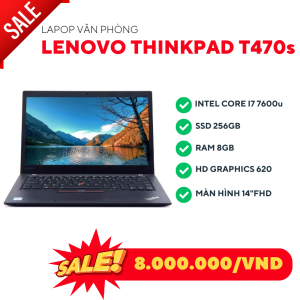 Lenovo Thinkpad T470s/I7 7600u/Ram 8GB/SSD 256GB/Intel HD 620/LCD 14 FHD/Windows 10 40978