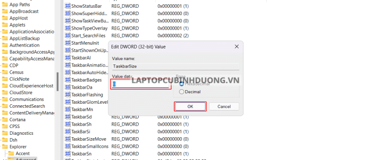 Cách thay đổi kích thước icon thanh Taskbar trên Windows 11 36418
