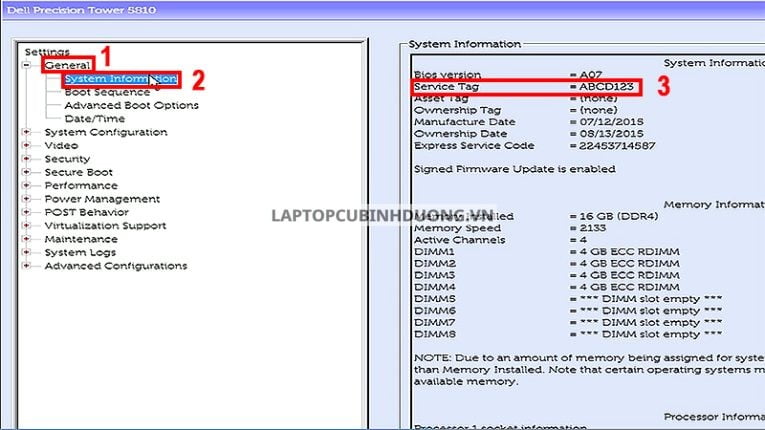 Kiểm Tra Bảo Hành Laptop Service Tag - Laptop Dell Bình Dương 39197