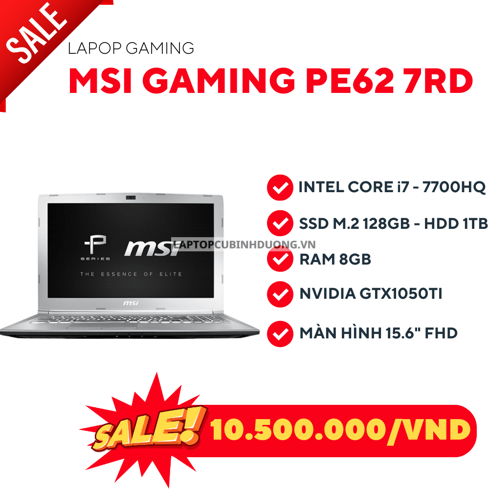 Laptop MSI Gaming PE62 7RD 40015