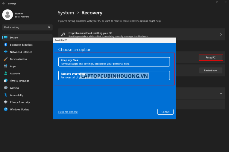 Các cách khôi phục cài đặt gốc trên Windows 11 đơn gian· 40601