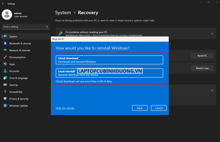 Các cách khôi phục cài đặt gốc trên Windows 11 đơn gian· 40602