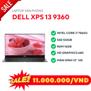 Laptop Dell XPS 9360 - I7 7560U/16GB/512GB/Win10 (2TZ8NH2) 40674