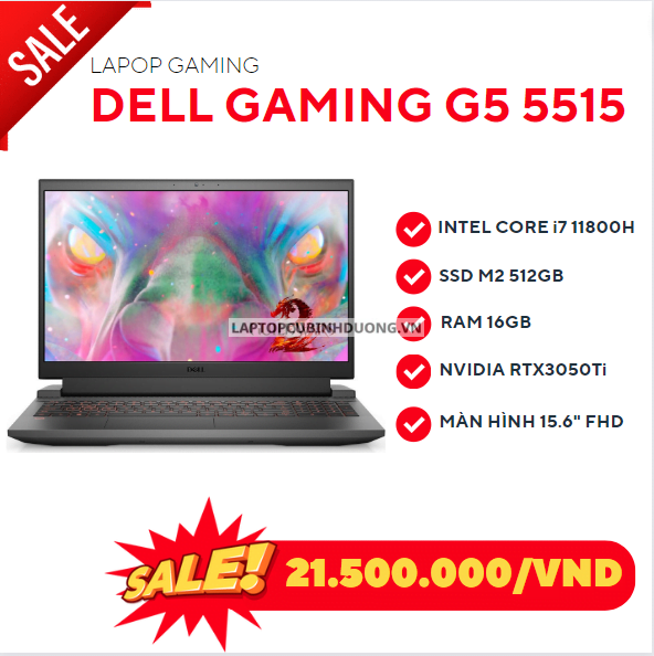Dell Gaming G15 5515 - i7 11800H/16GB/512GB/GTX3050Ti/WIN10 41514