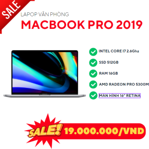 MACBOOK PRO 2019 - I7 2.6GHZ/16GB/SSD 512GB/AMD RADEON PRO 5300M/16" RETINA/MACOS 41753