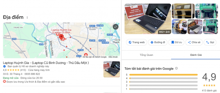 Laptop Cũ Bình Dương - gmap huynhgia 1