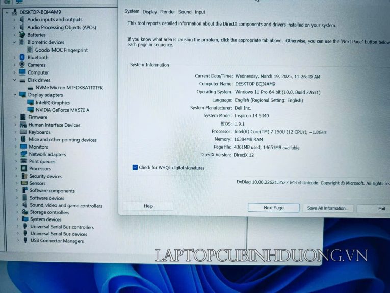 Laptop Cũ Bình Dương - Dell N5440 Laptopcubinhduong.vn