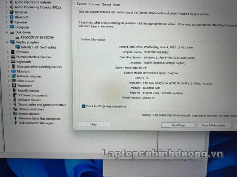 Laptop Cũ Bình Dương - HP Pavilion Laptop 15 EG Laptopcubinhduong.vn 1