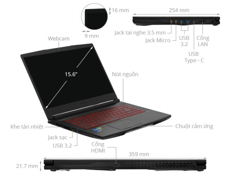 Laptop Cũ Bình Dương - msi gaming gf63 thin
