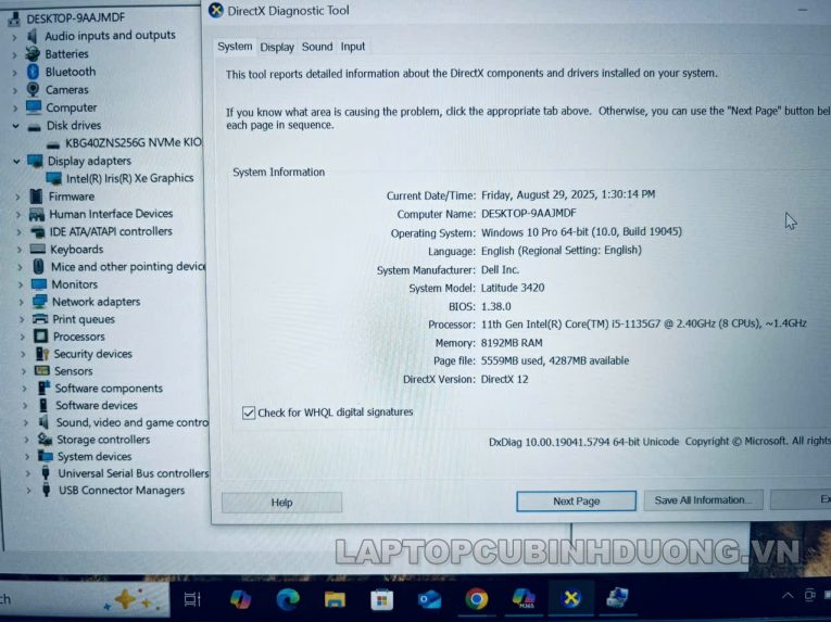Laptop Cũ Bình Dương - Dell Latitude 3420 I5 1135G7 Laptopcubinhduong.vn
