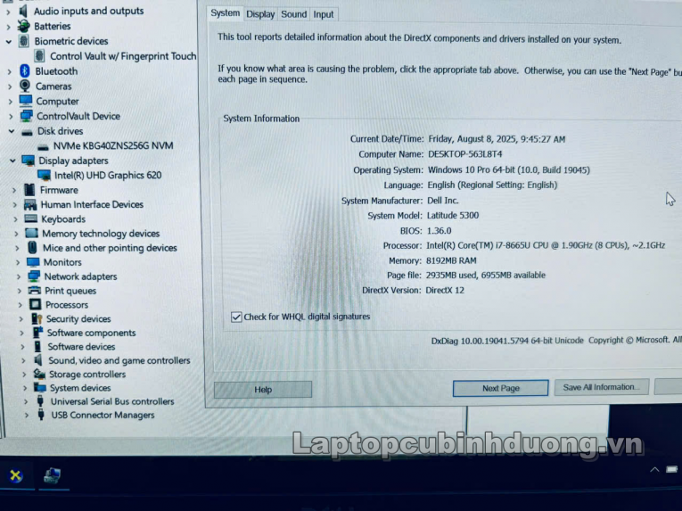 Laptop Cũ Bình Dương - Dell Latitude 5300 laptopcubinhduong.vn