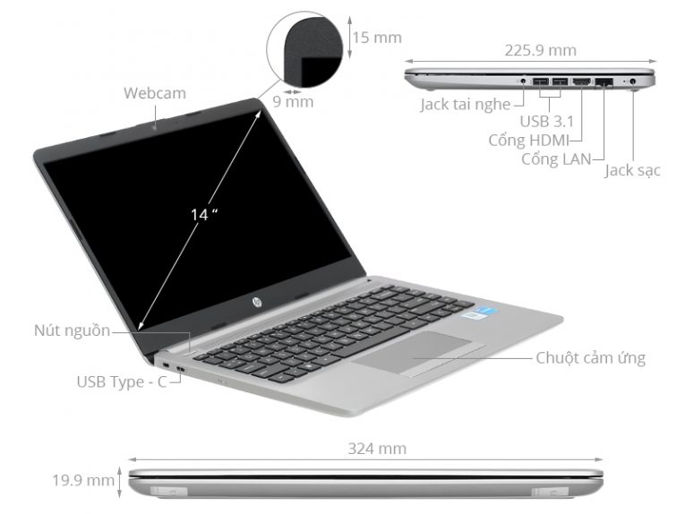 Laptop Cũ Bình Dương - hp 240 g8 i3 6l1a1pa note