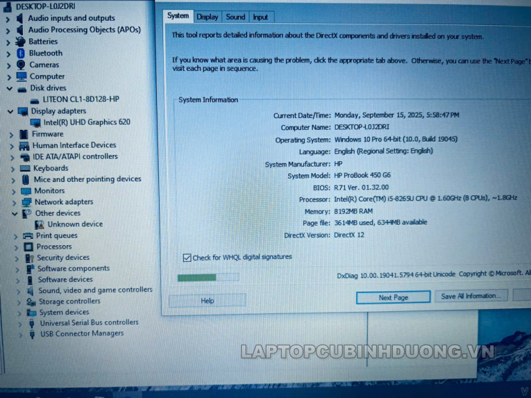 Laptop Cũ Bình Dương - Laptop HP Probook 450 G6 laptopcubinhduong.vn 3