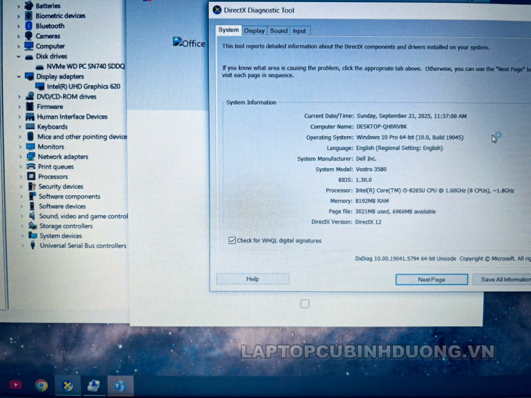 Laptop Cũ Bình Dương - Laptop dell Vostro 3580 laptopcubinhduong.vn 2