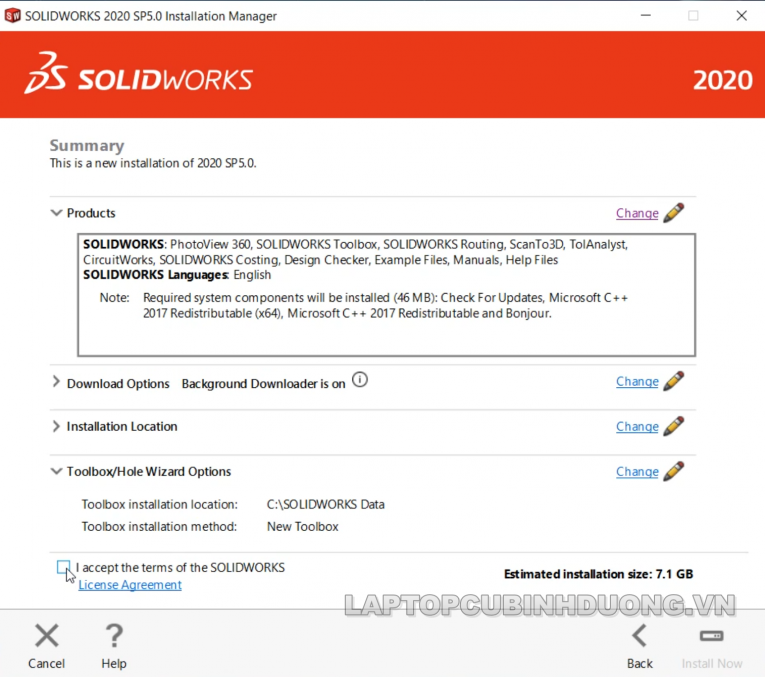 Laptop Cũ Bình Dương - Solidworks 2020 15