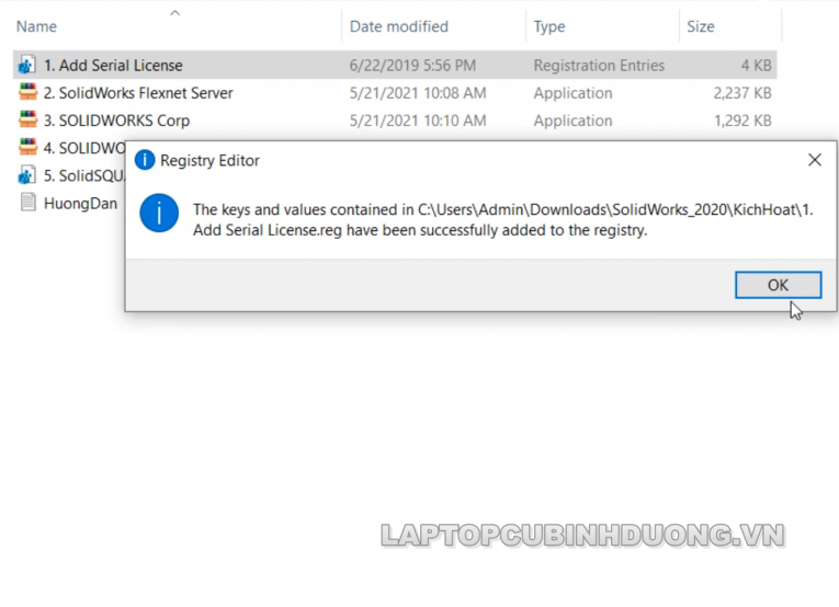Laptop Cũ Bình Dương - Solidworks 2020 2