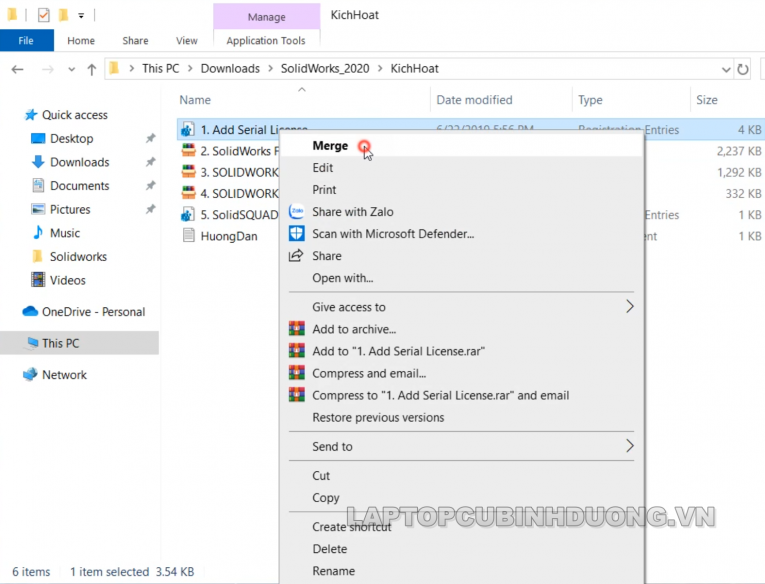 Laptop Cũ Bình Dương - Solidworks 2020