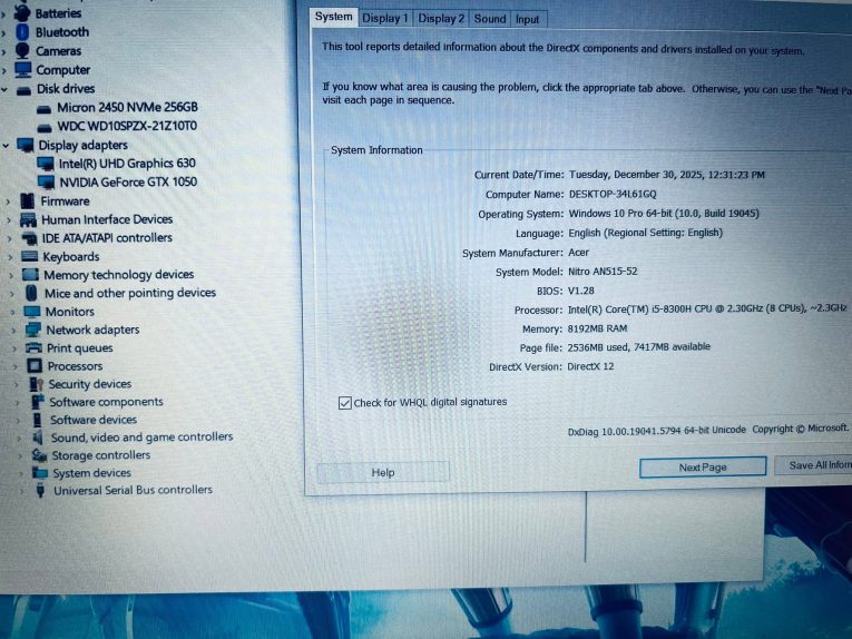 Acer Nitro 5 AN515-52