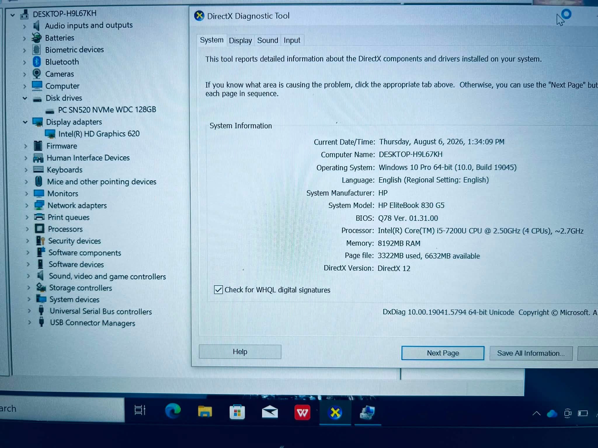 Thông số cấu hình HP EliteBook 830 G5